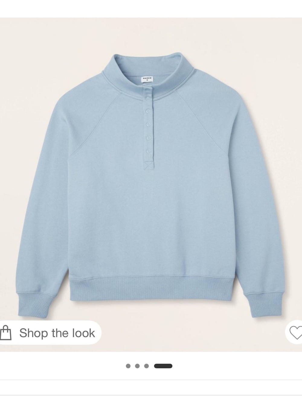 Parke x Target Light Blue Snap Mockneck Popover Sweatshirt